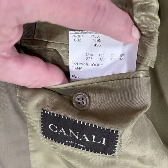 Canali Beige Wool Blazer Sport Coat Italy Mens 52 US 42R Bemberg Lined